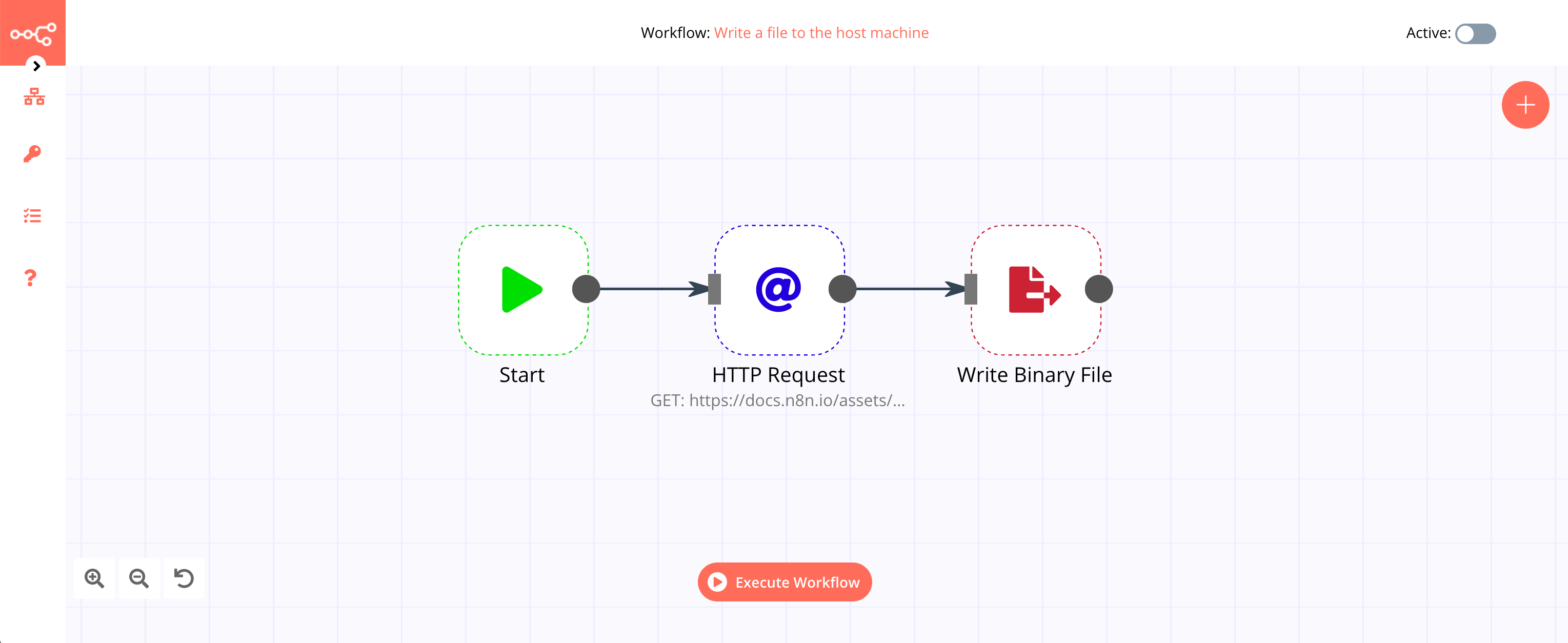 A workflow with the Write Binary File node