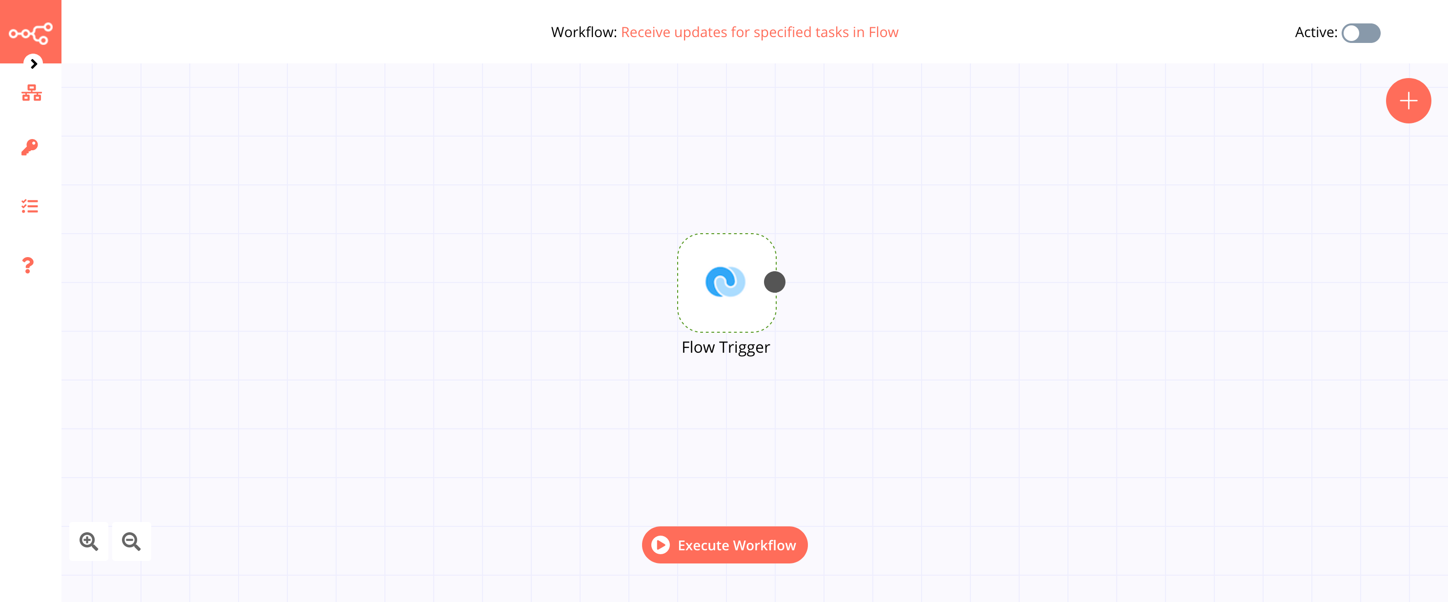 A workflow with the Flow Trigger node